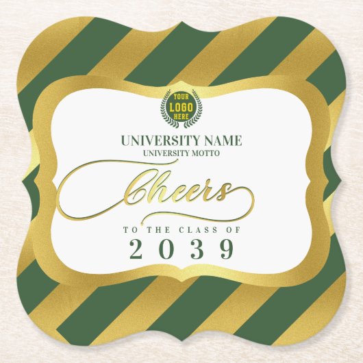 グリーン2学校大学卒業の日 ペーパーコースター (正面)