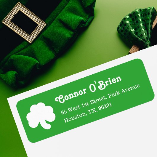 グリーン3リーフシャムロッククローバーアイリッシュSt patricks day ラベル