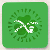 グリーン3リーフシャムロックパイプ及びアーランド文字 コースター (正面)