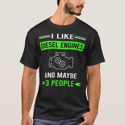 グリーン3人用ディーゼルエンジン Tシャツ (正面)