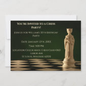 グリーン30歳の誕生日パーティーチェスの女王 招待状 (正面)