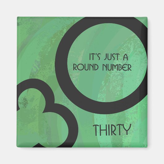 グリーン30 Decade誕生日 マグネット (正面)