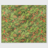 グリーン3D対角クリスマスガーランド ラッピングペーパー (フラット)