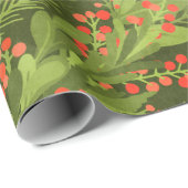 グリーン3D対角クリスマスガーランド ラッピングペーパー (ロールコーナー)