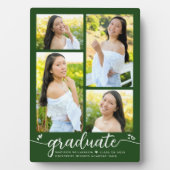 グリーン4写真卒業書道モダンハート フォトプラーク (正面)