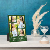 グリーン4写真卒業書道モダンハート フォトプラーク (側面)