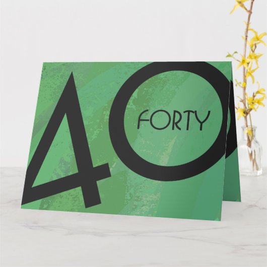 グリーン40 Decade誕生日 カード (黄色い花)