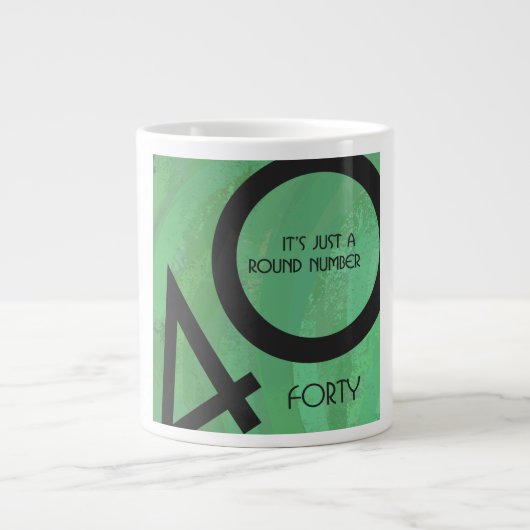 グリーン40 Decade誕生日 ジャンボコーヒーマグカップ (正面)