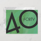 グリーン40 Decade誕生日 ポストカード (正面/裏面)