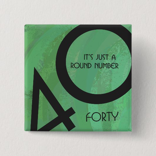 グリーン40 Decade誕生日 缶バッジ (正面)