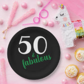 グリーン50歳と素晴らしいブラック・バースデーパーティー ペーパープレート (パーティー)