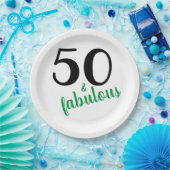 グリーン50歳と素晴らしい誕生日パーティー ペーパープレート (パーティー)