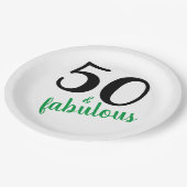 グリーン50歳と素晴らしい誕生日パーティー ペーパープレート (アングル)