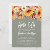 グリーン50番目の誕生日秋フローラ 招待状 (正面)