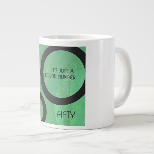 グリーン50 Decade誕生日 ジャンボコーヒーマグカップ (正面右)