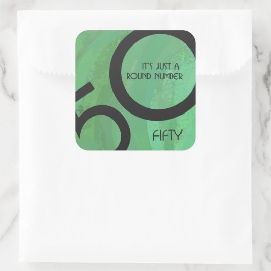 グリーン50 Decade誕生日 スクエアシール (バッグ)