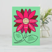 グリーン60誕生日シンプルレッドサンフラワー 招待状 (スタンド正面)