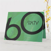 グリーン60 Decade誕生日 カード (黄色い花)