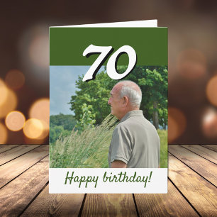 グリーン70歳誕生日写真 カード