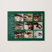 グリーン9モダンフォトコラージュ卒業 ジグソーパズル (横)