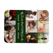 グリーン9モダンフォトコラージュfor Grandpa マグネット (横)