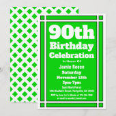 グリーン90th誕生日パーティー 招待状 (正面/裏面)