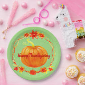 グリーン9"にマッチする感謝祭かぼちゃを9" ペーパープレート (パーティー)