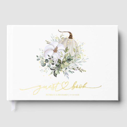 グリーン+かぼちゃの秋の結婚式 ゲストブック (正面)