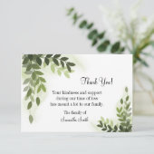 グリーン·アイビー葬儀カード、死別カード サンキューカード (スタンド正面)