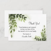 グリーン·アイビー葬儀カード、死別カード サンキューカード (正面/裏面)