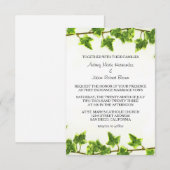 グリーン アイビー - 3x5 ウェディング インビテーション (正面/裏面)
