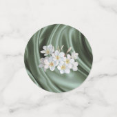 グリーン、アイボリー、ブルー、金ゴールドシルク&パール結婚ズ コンフェッティ (スモール正面)