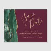 グリーン アゲート ブルゴーニュ 磁石式 Save the Date (正面)