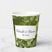 グリーン アナベル ハイドランジア 結婚式 紙コップ (正面)