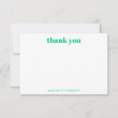 グリーン アブストラクト モダン ライン アート 個人名 サンキューカード (正面)