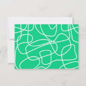 グリーン アブストラクト モダン ライン アート 個人名 サンキューカード (裏面)