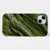 グリーン アリゲーター ワニ ドラゴン ヘビ 革 iPhoneケース (裏面横)