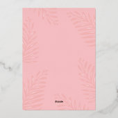 グリーン |アロハハワイ熱帯金ゴールド誕生日パーティー 箔招待状 (裏面)