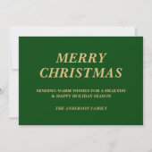 グリーン×アンティークゴールドの家族クリスマス写真 シーズンカード (裏面)