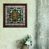 グリーン&アンバーバラマンデッラステンドグラス タイル