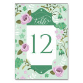 グリーン アートデコ フラワー ウェディング テーブル カード 席次 (正面)