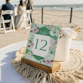 グリーン アートデコ フラワー ウェディング テーブル カード 席次