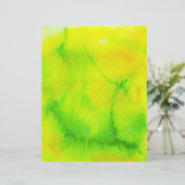 グリーン&イエローウォーターカラー抽象芸術スクラップブック紙 (スタンド正面)