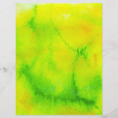 グリーン&イエローウォーターカラー抽象芸術スクラップブック紙 (正面)