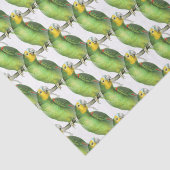 グリーン&イエローエキゾチックヴィンテージオウム模様 薄葉紙 (詳細)