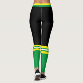 グリーン&イエロースポーツジャマイカチューブソックレギンス レギンス (裏面)