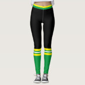 グリーン&イエロースポーツジャマイカチューブソックレギンス レギンス (正面)