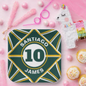 グリーン&イエロースポーツテーマ紙プレート ペーパープレート (パーティー)