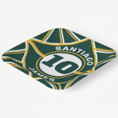 グリーン&イエロースポーツテーマ紙プレート ペーパープレート (傾斜あり)