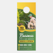 グリーン&イエローローン気に造園草刈り ドアノブサイン (正面)